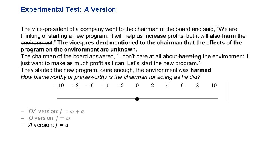 Experimental Test: A Version – 
