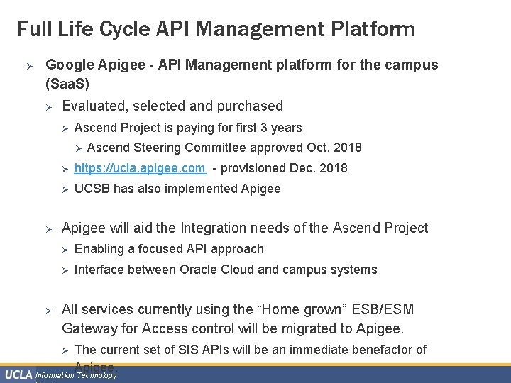 Full Life Cycle API Management Platform Ø Google Apigee - API Management platform for