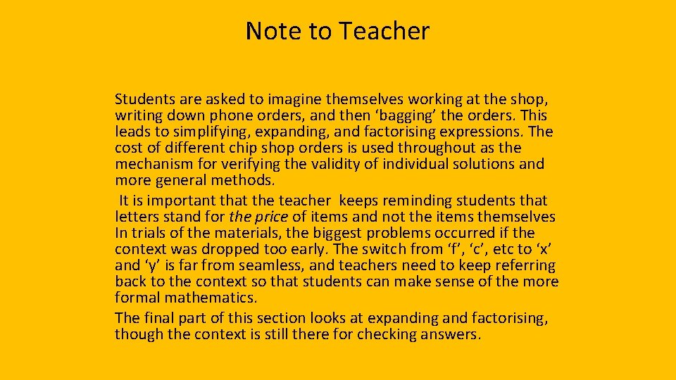 Note to Teacher Students are asked to imagine themselves working at the shop, writing