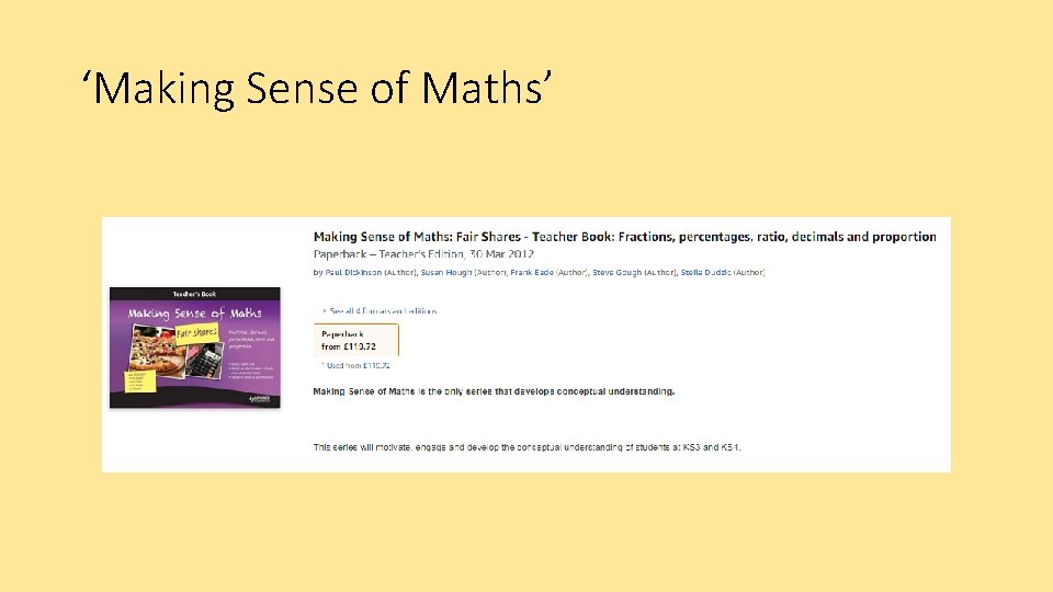 ‘Making Sense of Maths’ 