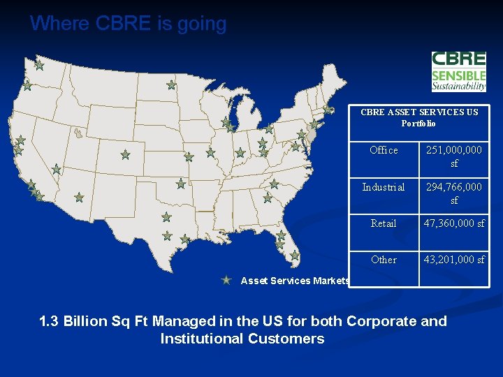 Where CBRE is going Minneapolis CBRE ASSET SERVICES US Portfolio Chicago Newport Beach Office