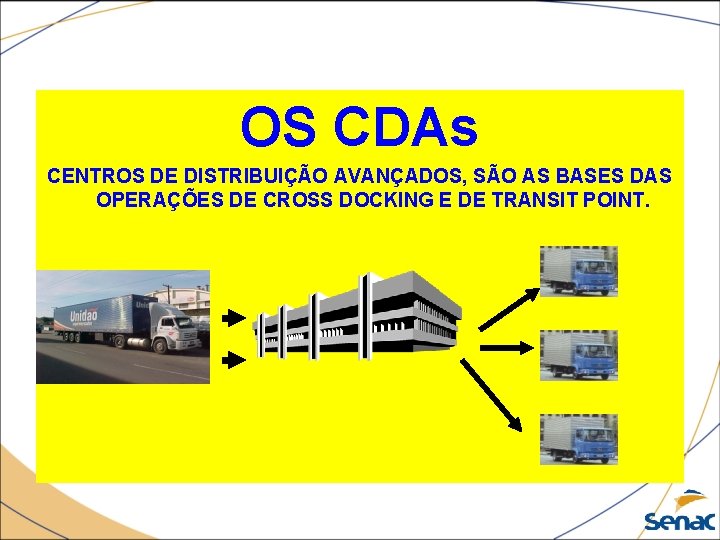 OS CDAs CENTROS DE DISTRIBUIÇÃO AVANÇADOS, SÃO AS BASES DAS OPERAÇÕES DE CROSS DOCKING