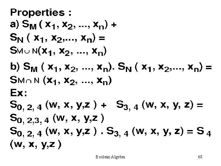 Boolean Algebra 68 