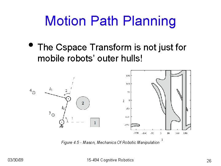 Motion Path Planning • The Cspace Transform is not just for mobile robots’ outer