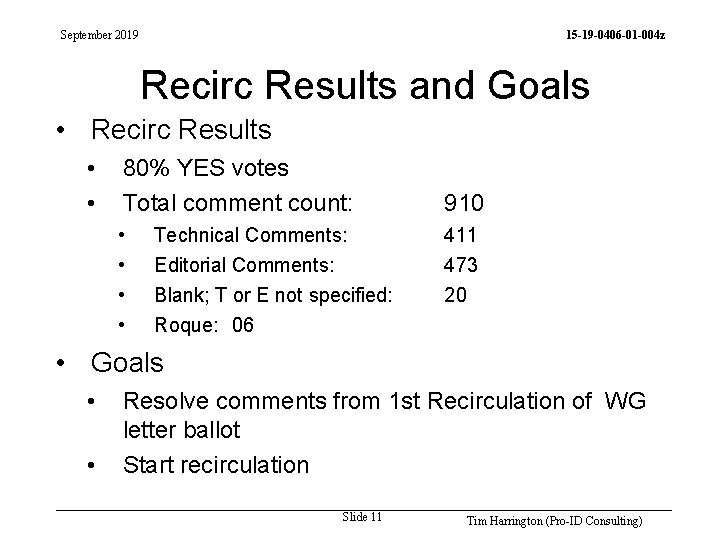 September 2019 15 -19 -0406 -01 -004 z Recirc Results and Goals • Recirc