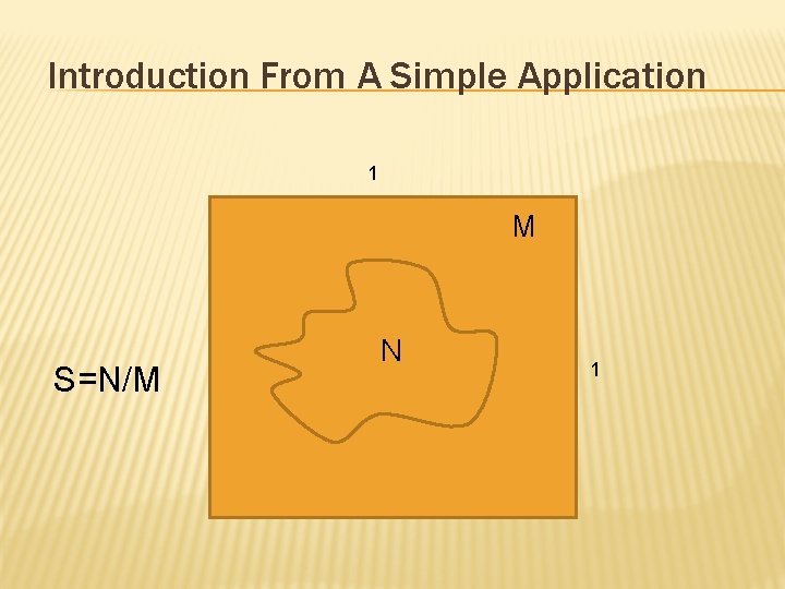 Introduction From A Simple Application 1 M S=N/M N 1 