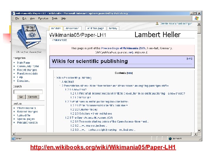 Lambert Heller http: //en. wikibooks. org/wiki/Wikimania 05/Paper-LH 1 