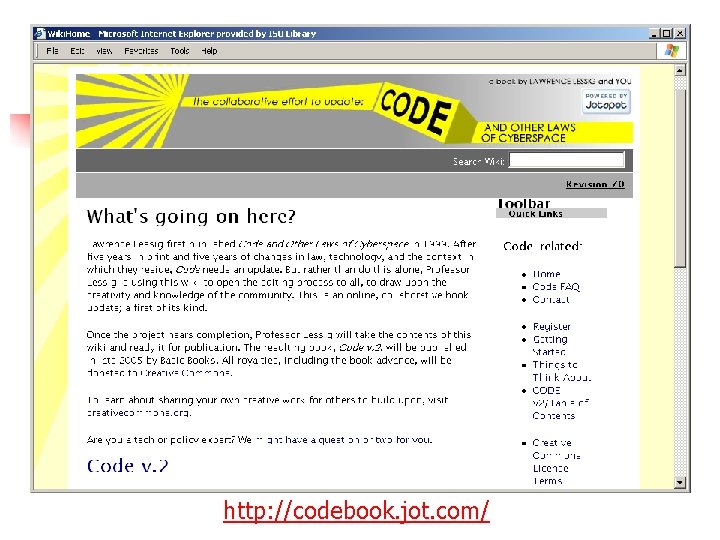 http: //codebook. jot. com/ 