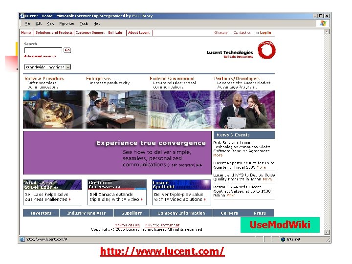 Use. Mod. Wiki http: //www. lucent. com/ 