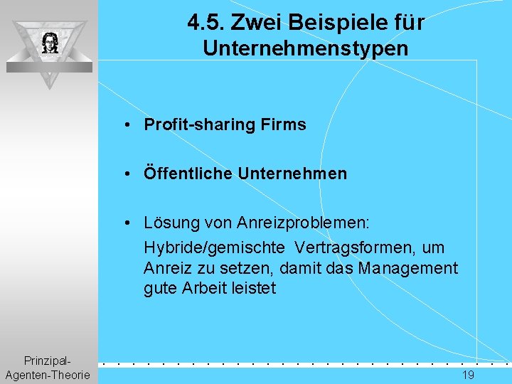 4. 5. Zwei Beispiele für Unternehmenstypen • Profit-sharing Firms • Öffentliche Unternehmen • Lösung