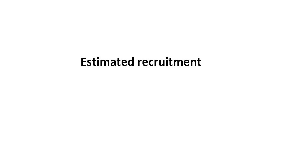 Estimated recruitment 