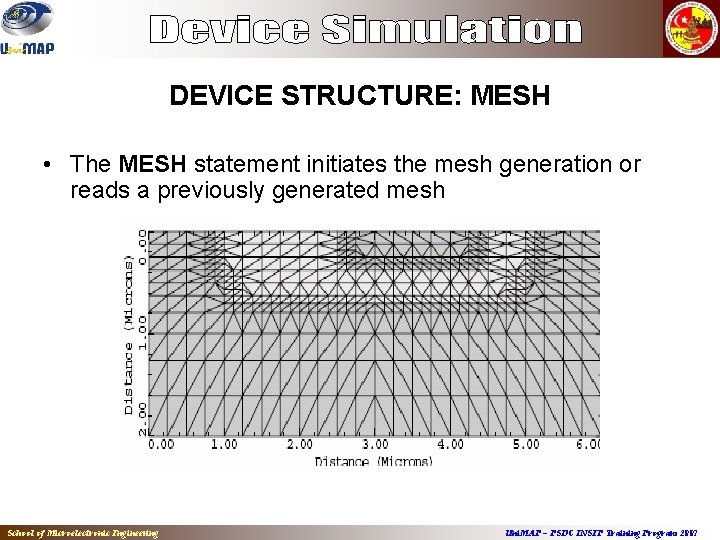 DEVICE STRUCTURE: MESH • The MESH statement initiates the mesh generation or reads a