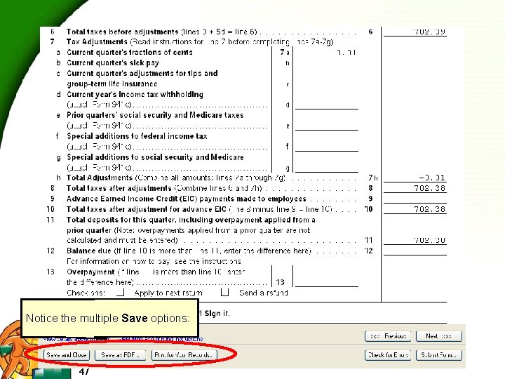 Notice the multiple Save options: 47 