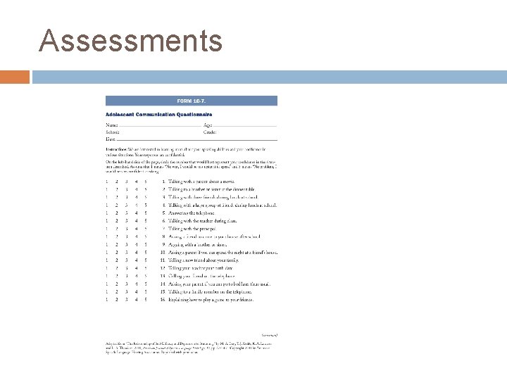 Assessments 