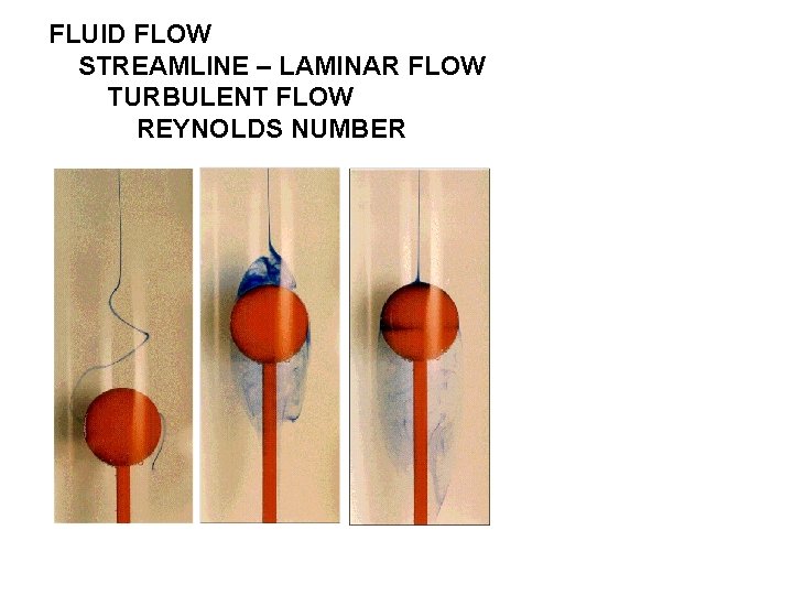 FLUID FLOW STREAMLINE – LAMINAR FLOW TURBULENT FLOW REYNOLDS NUMBER 