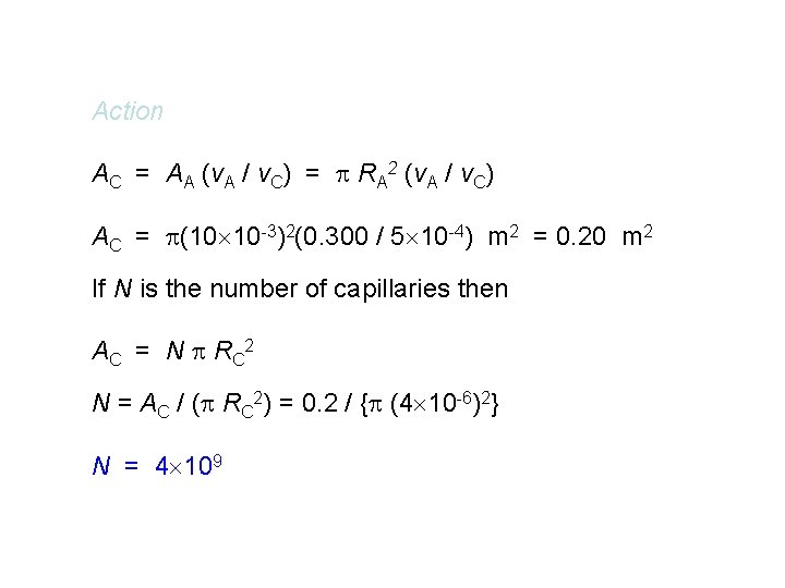 Action AC = AA (v. A / v. C) = RA 2 (v. A