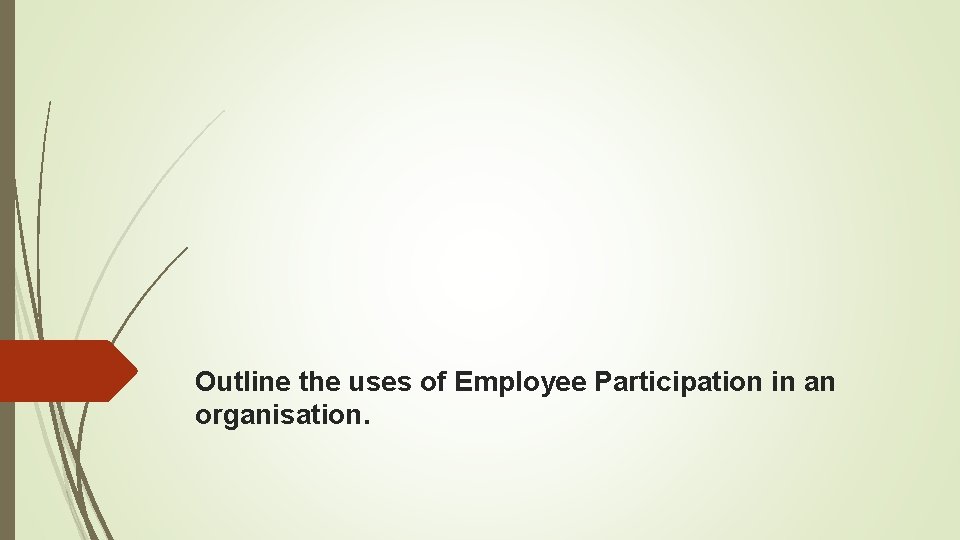 Outline the uses of Employee Participation in an organisation. 