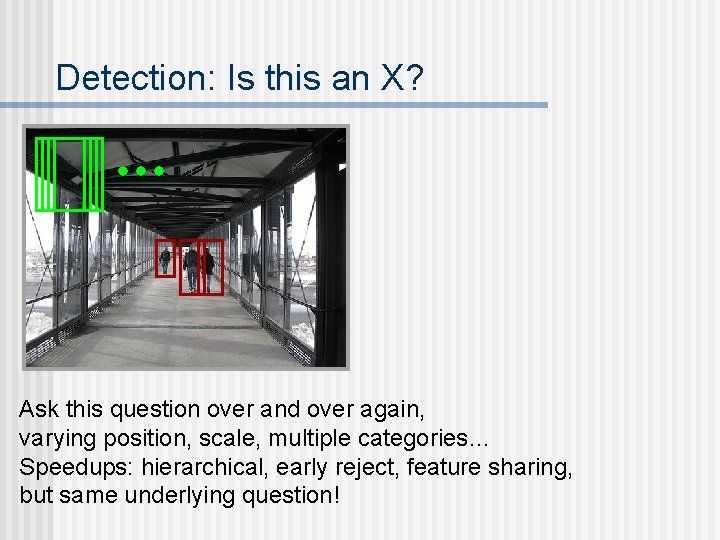 Detection: Is this an X? Ask this question over and over again, varying position, Detection: Is this an X? Ask this question over and over again, varying position,