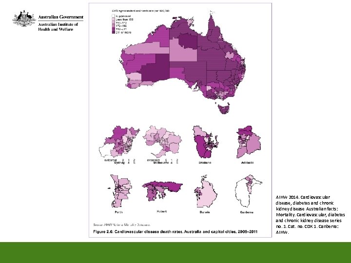 AIHW 2014. Cardiovascular disease, diabetes and chronic kidney disease Australian facts: Mortality. Cardiovascular, diabetes