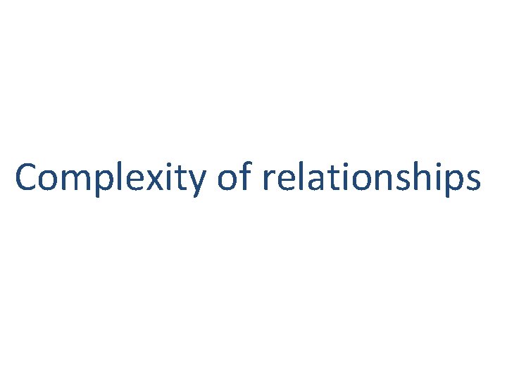 Complexity of relationships 