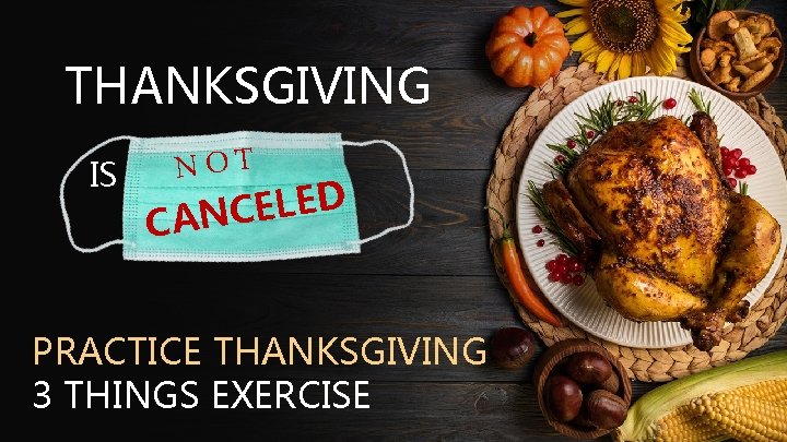 THANKSGIVING IS NOT D E L E C CAN PRACTICE THANKSGIVING 3 THINGS EXERCISE