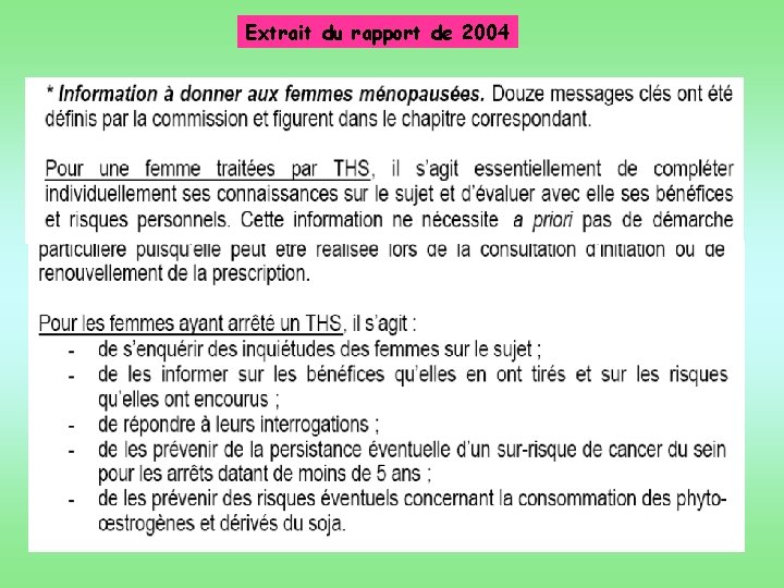 Extrait du rapport de 2004 