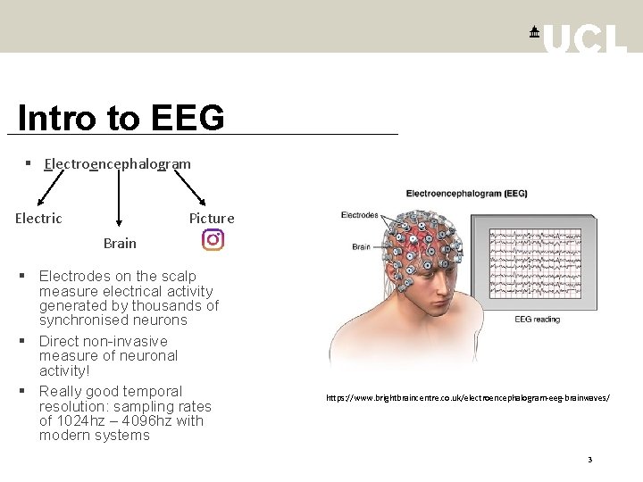 Intro to EEG § Electroencephalogram Electric Picture Brain § Electrodes on the scalp measure