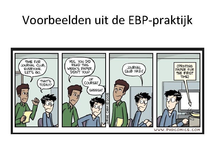 Voorbeelden uit de EBP-praktijk 