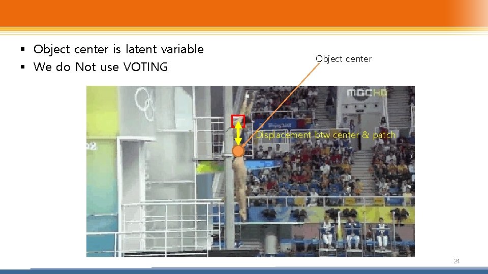 § Object center is latent variable § We do Not use VOTING Object center