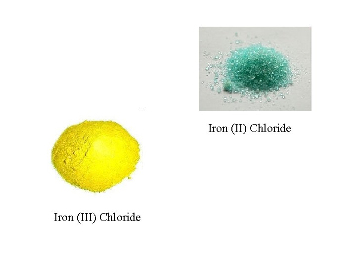 Iron (II) Chloride Iron (III) Chloride Iron (II) Chloride Iron (III) Chloride