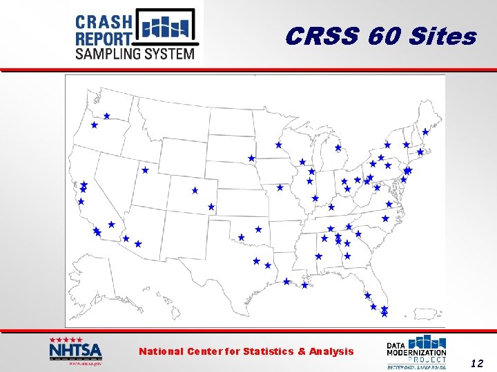 CRSS 60 Sites National Center for Statistics & Analysis 12 