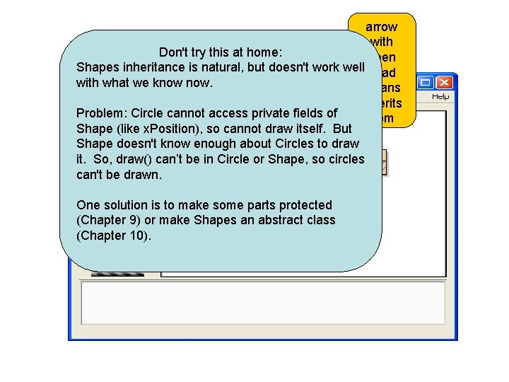 arrow with Don't try this at home: open Shapes inheritance is natural, but doesn't