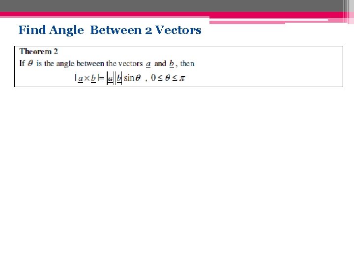 Find Angle Between 2 Vectors 