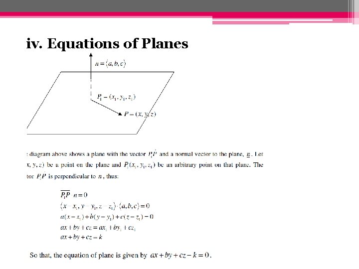 iv. Equations of Planes 