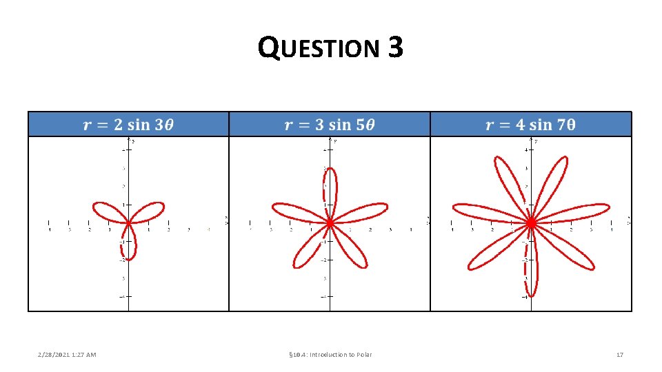 QUESTION 3 2/28/2021 1: 27 AM § 10. 4: Introduction to Polar 17 