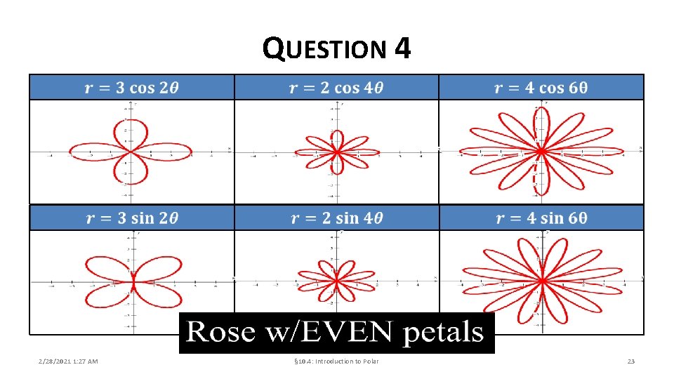 QUESTION 4 2/28/2021 1: 27 AM § 10. 4: Introduction to Polar 23 