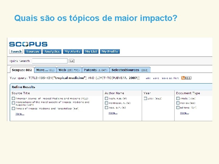 Quais são os tópicos de maior impacto? 