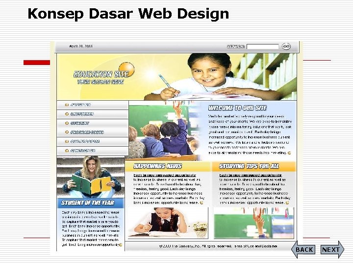 Konsep Dasar Web Design BACK NEXT 