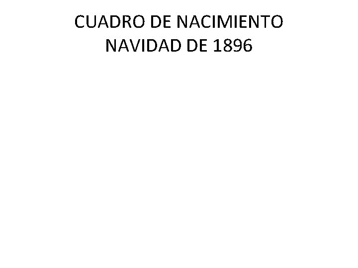 CUADRO DE NACIMIENTO NAVIDAD DE 1896 