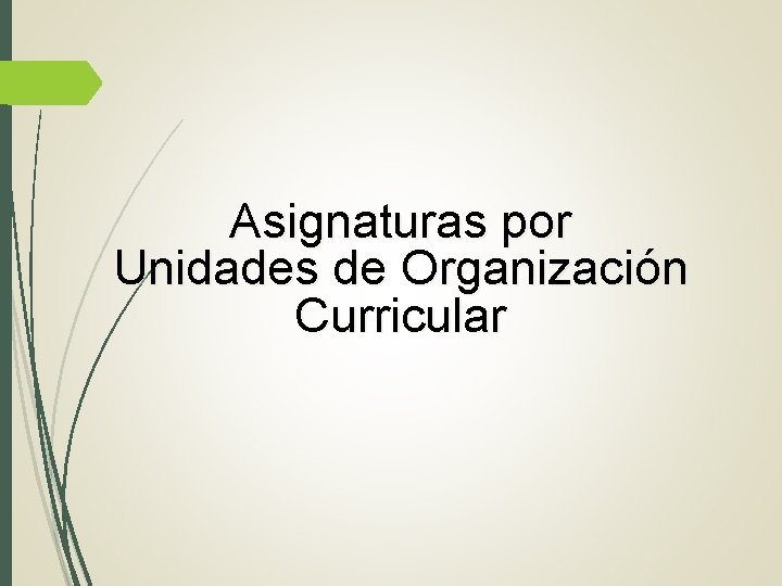  Asignaturas por Unidades de Organización Curricular 