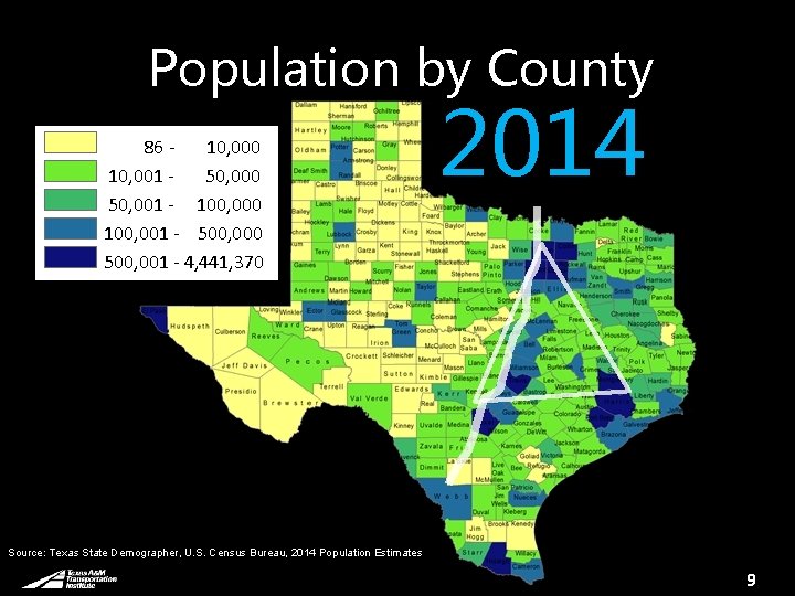 Population by County 86 10, 000 10, 001 50, 000 50, 001 - 100,