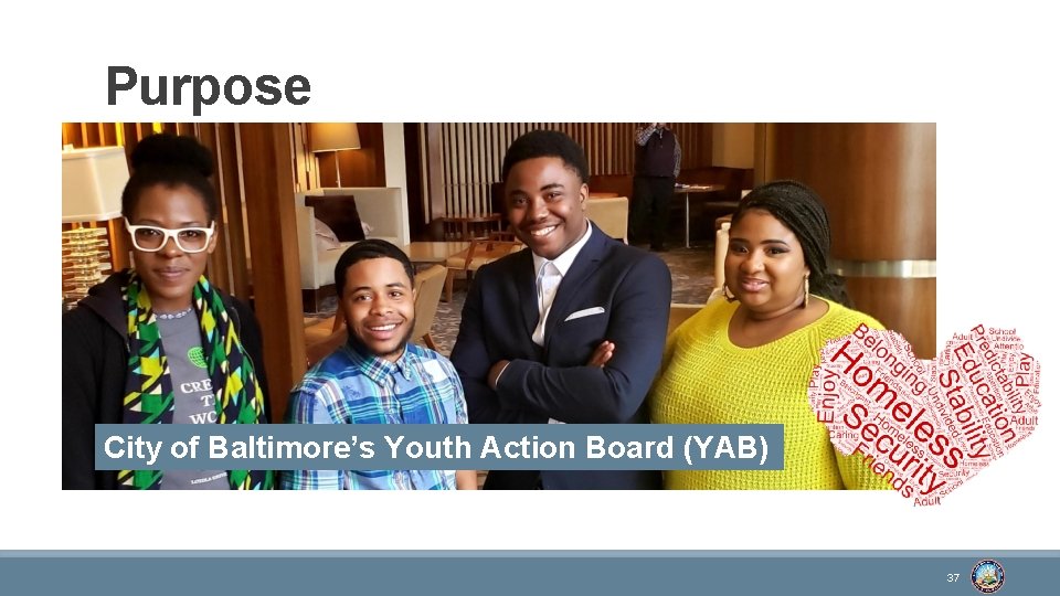 Purpose City of Baltimore’s Youth Action Board (YAB) 37 