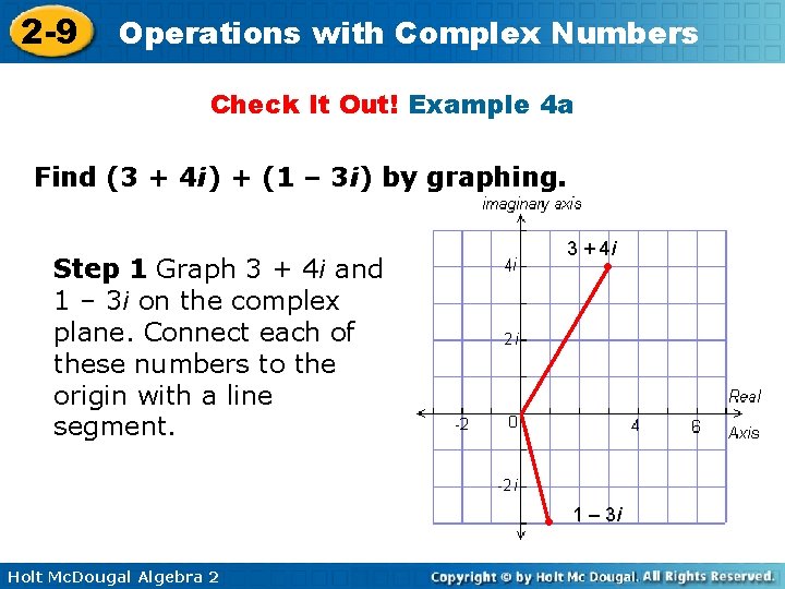 2 -9 Operations with Complex Numbers Check It Out! Example 4 a Find (3