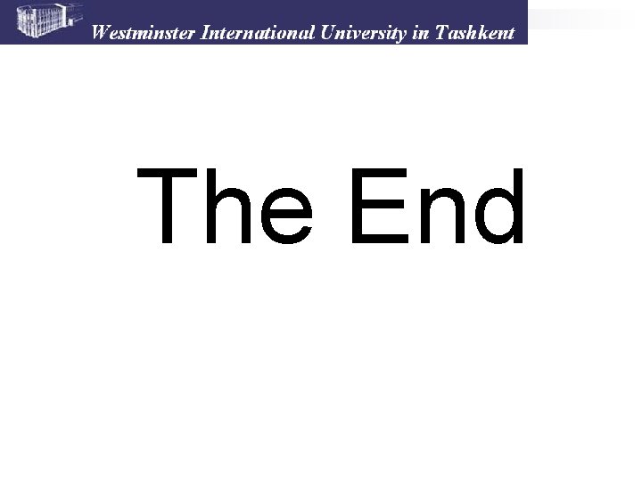 The End The End