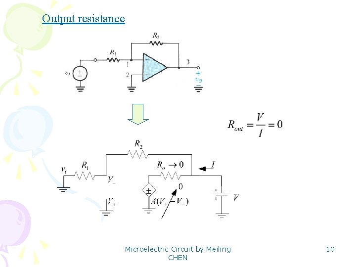 Output resistance Microelectric Circuit by Meiling CHEN 10 