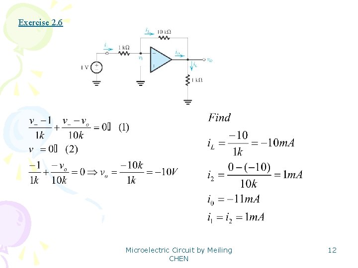 Exercise 2. 6 Microelectric Circuit by Meiling CHEN 12 