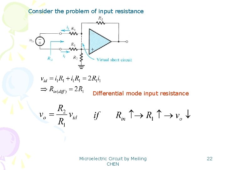 Consider the problem of input resistance Differential mode input resistance Microelectric Circuit by Meiling