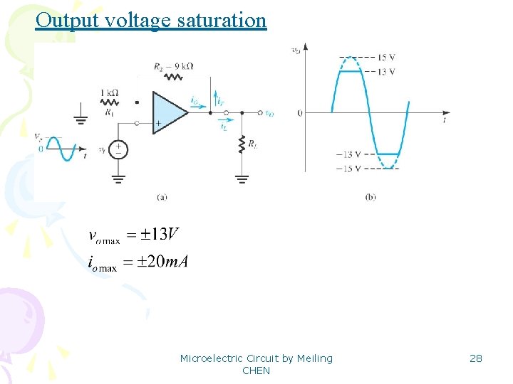Output voltage saturation Microelectric Circuit by Meiling CHEN 28 