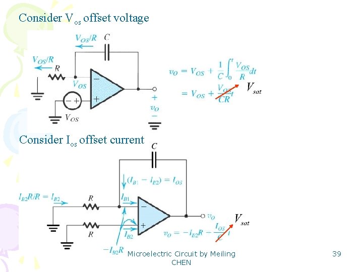 Consider Vos offset voltage Consider Ios offset current Microelectric Circuit by Meiling CHEN 39