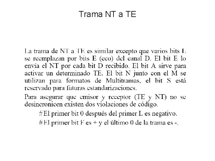 Trama NT a TE 